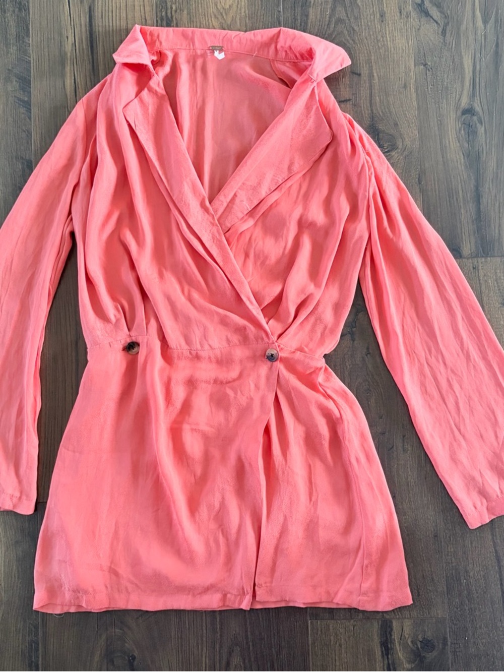 NWOT FREE PEOPLE | Sling Back Satin Wrap Mini Dress XS - Picture 5 of 9